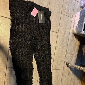 Pretty Little Thing Black Lace Pants Size 6